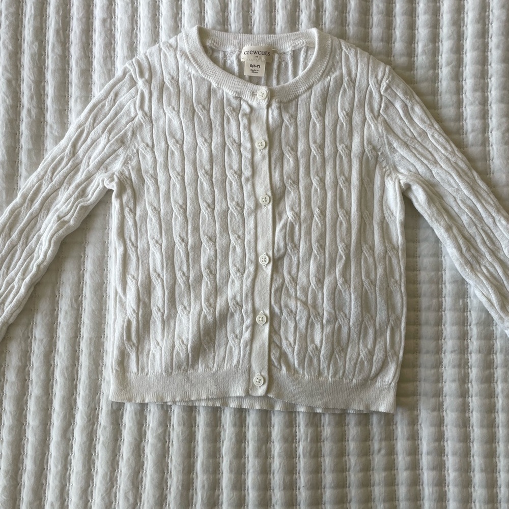 Crewcuts White Cable Knit Sweater